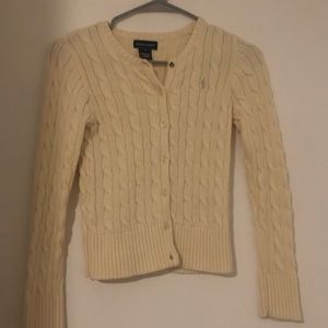 Raulph Lauren cable knit cream sweater